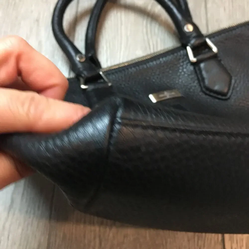 Cole Haan Black Pebbled Leather HandBag Tote Bag